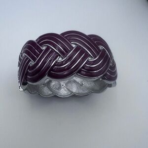 Purple and Silver Braided Bracelet